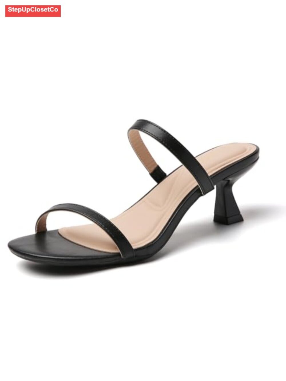 Kitten Heel Open Toe Sandals Dressy Slip On Mules for Women